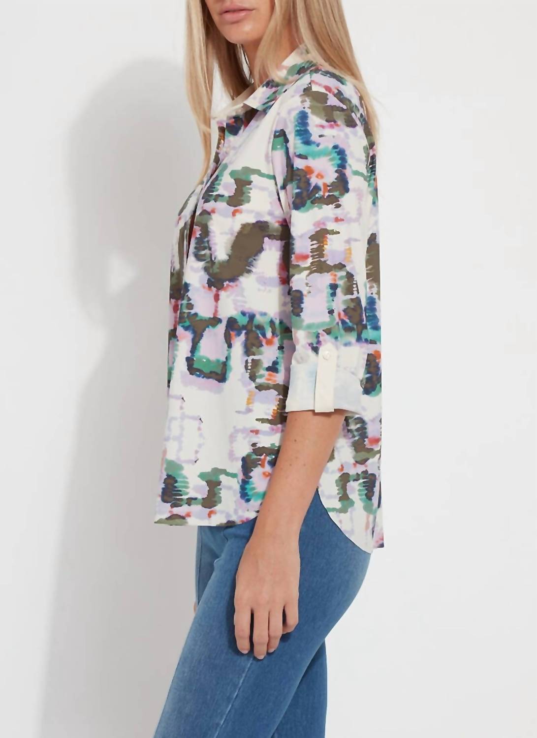 Lysse - Roll Tab Connie Print Button Down Shirt