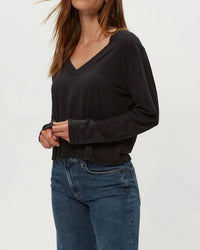 Michael Stars - Brea Cropped Long Sleeve V-neck Tee