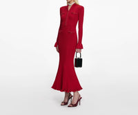 Self-Portrait - Pearl Trim Knit Midi Dress