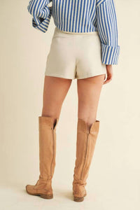 Tcec - Women's Faux Leather Front Wrap Style Skort