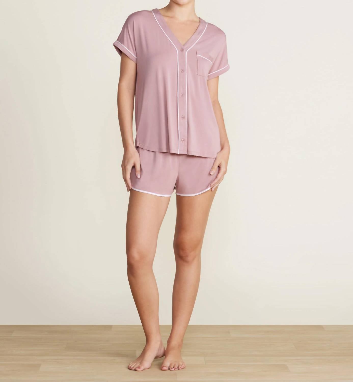 Barefoot Dreams - Soft Jersey Piped Loungewear Set