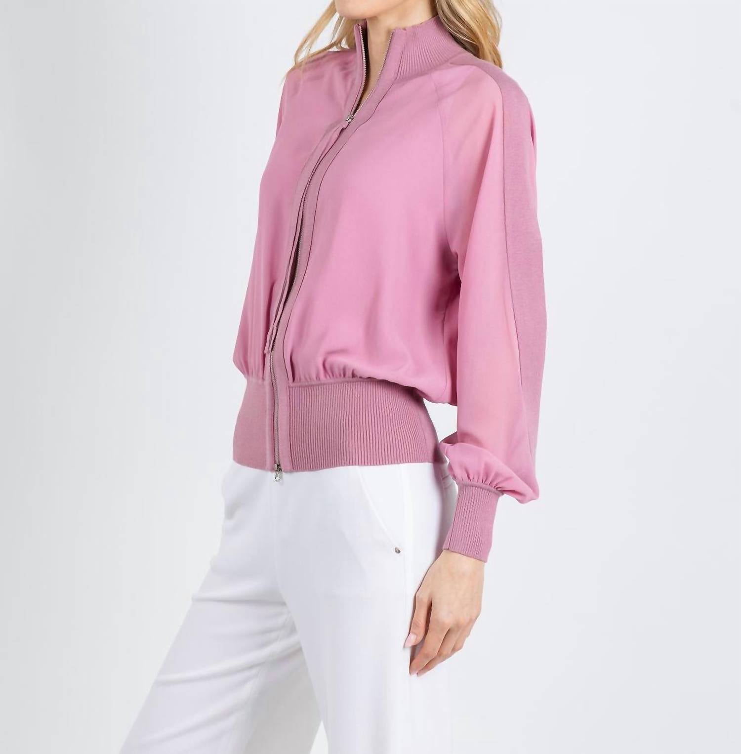 MARELLA Gufo Sporty Georgette Blouson Jacket in hydrangea - women's jacket - alternate view