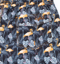 Eight X - Flamingo and Palm Print Swim Trunks
