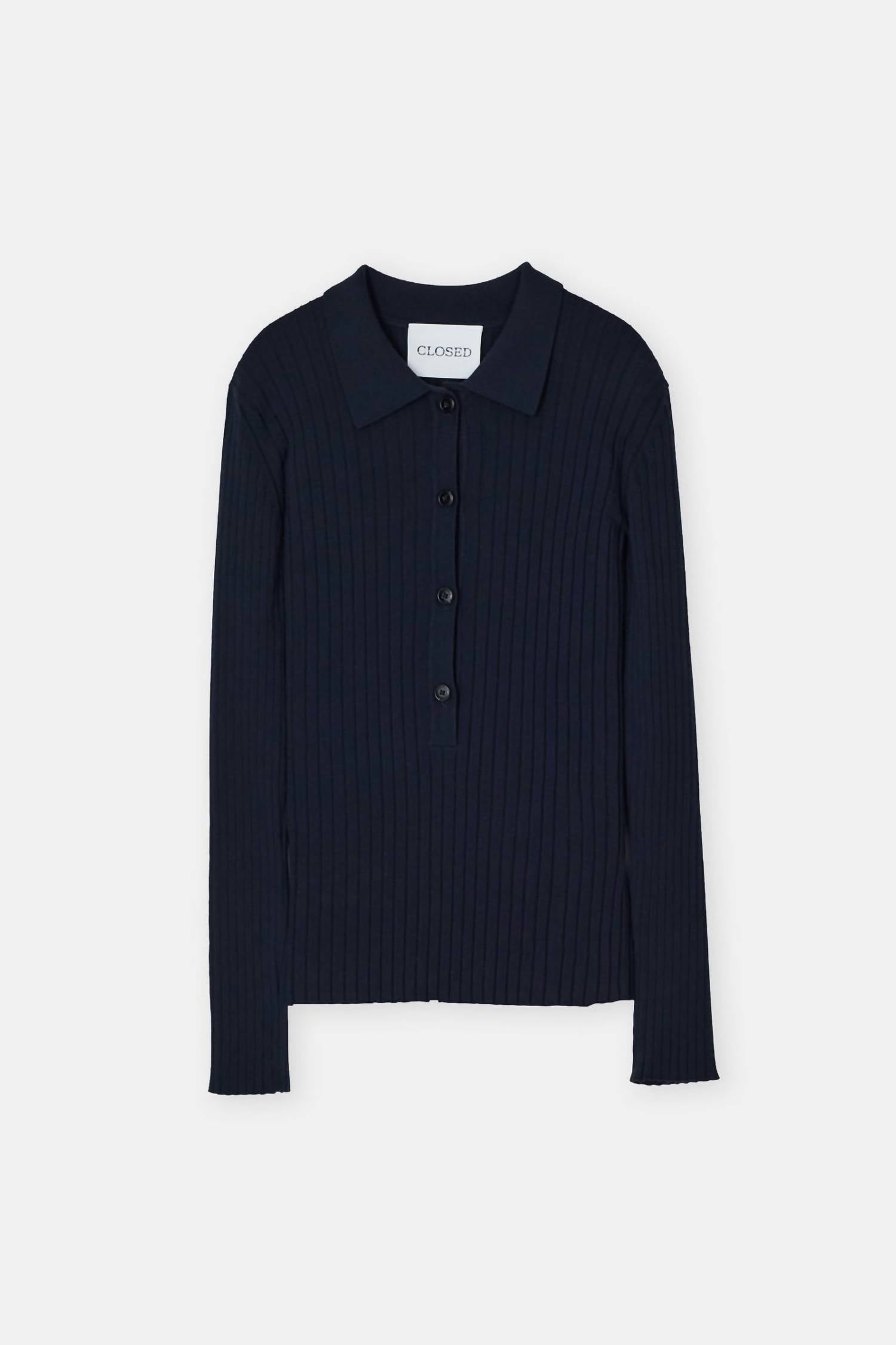 Closed - Ribbed Short Sleeve Polo Shirt