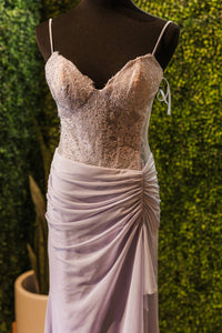 La Femme Women's Prom Dress in light periwinkle - women's dress - alternate view