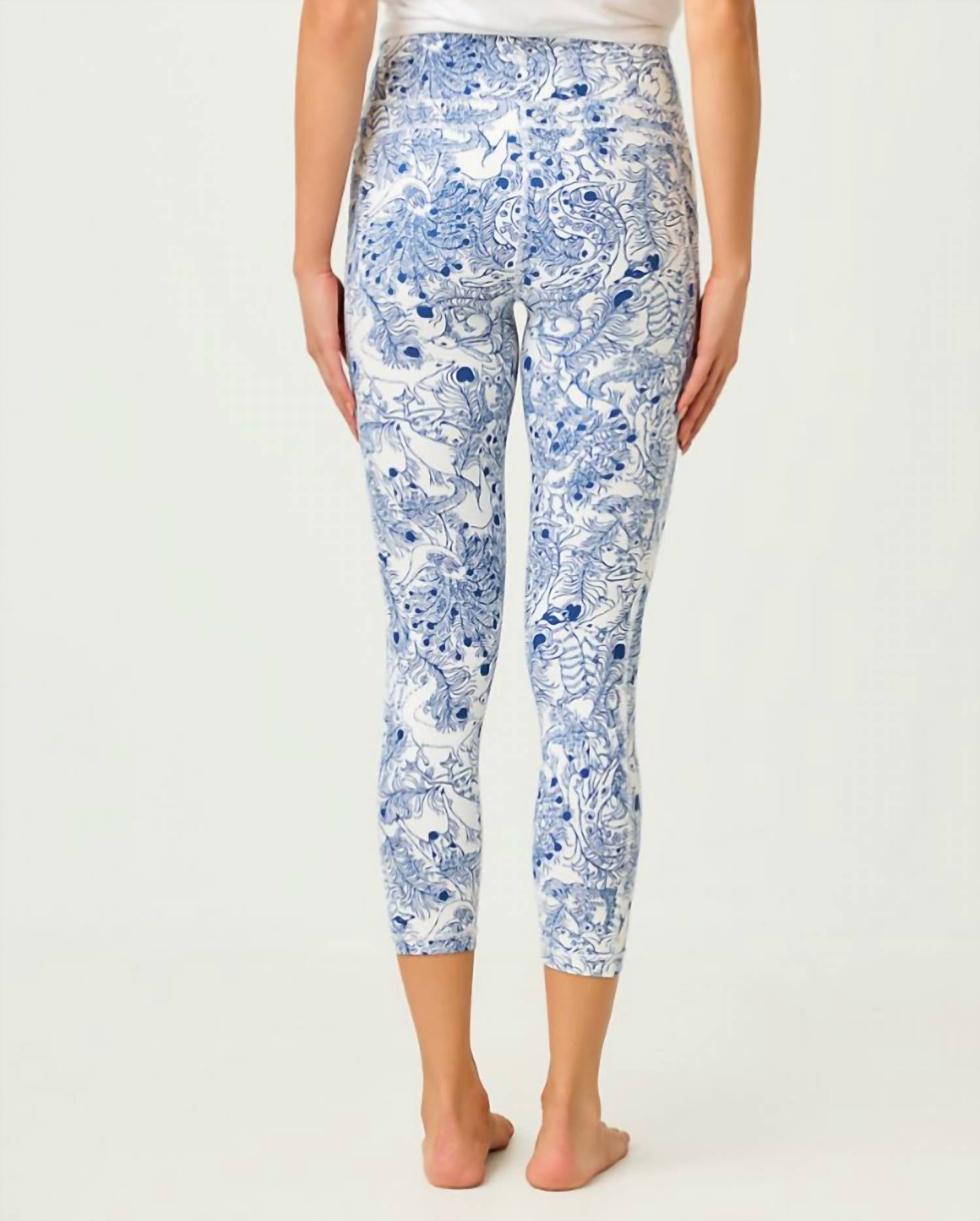 Lilly Pulitzer WEEKENDER HIGH RISE MIDI LEGGING in starlight navy zoology - women's pants - alternate view