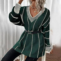 Miss Sparkling - Slouchy V-neck Sweater