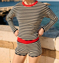 Ciao Lucia - Fava Stripe Crochet Short