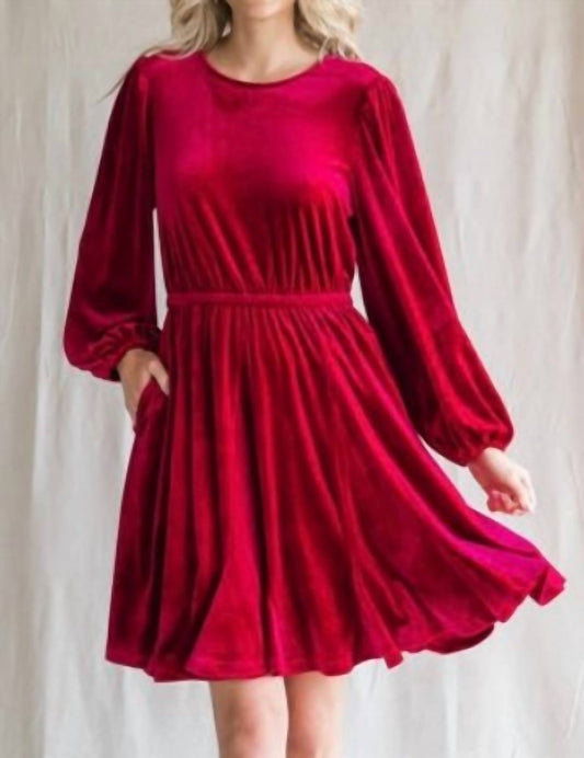 Jodifl - Angelica Long Sleeve Velvet Mini Dress