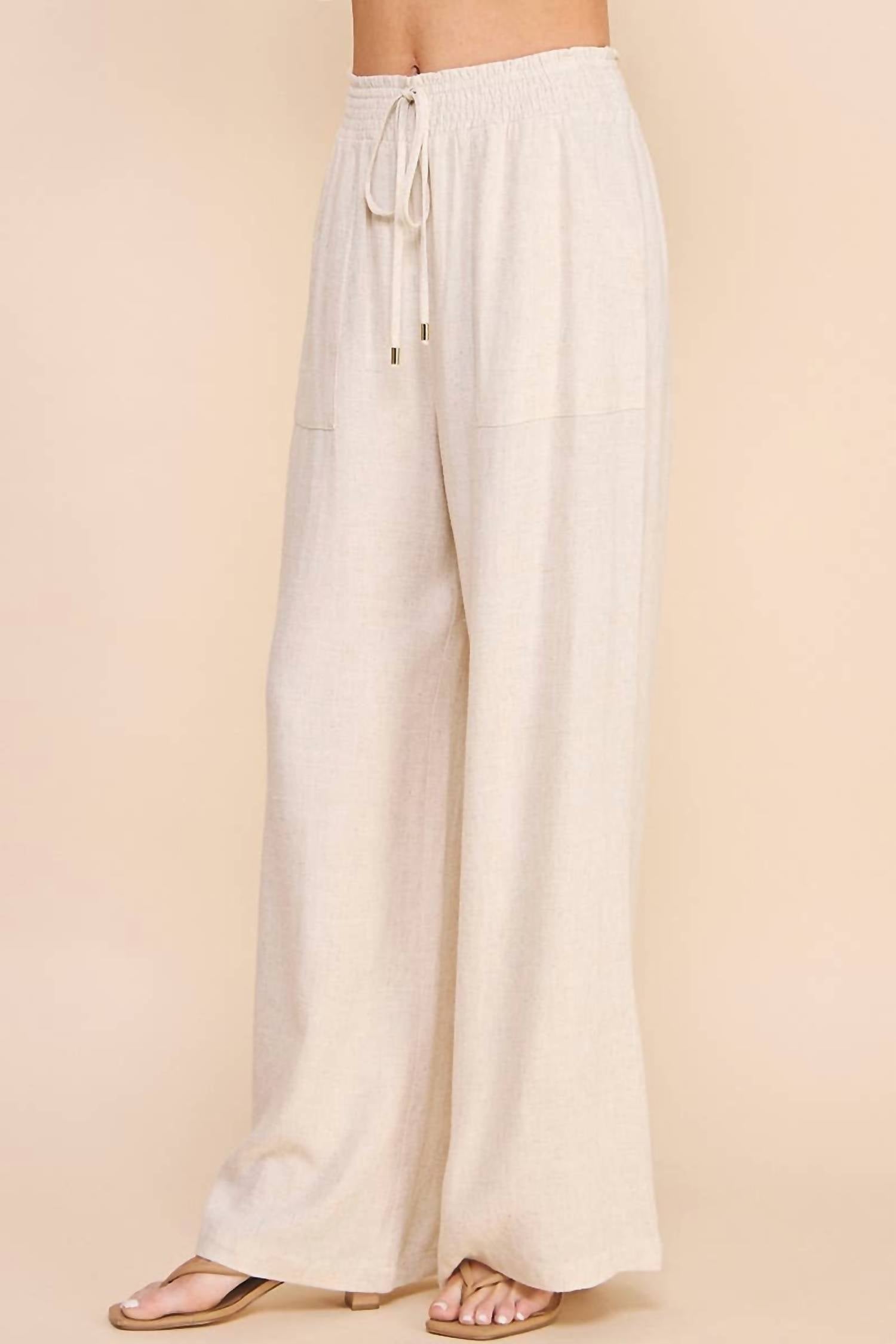 Allie Rose - Soft Linen Wide Leg Pants