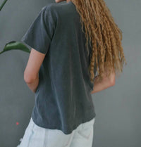 People of Leisure Alanis Morrisette Spiral Short Sleeve Tee in grey - women's t-shirt - detail view