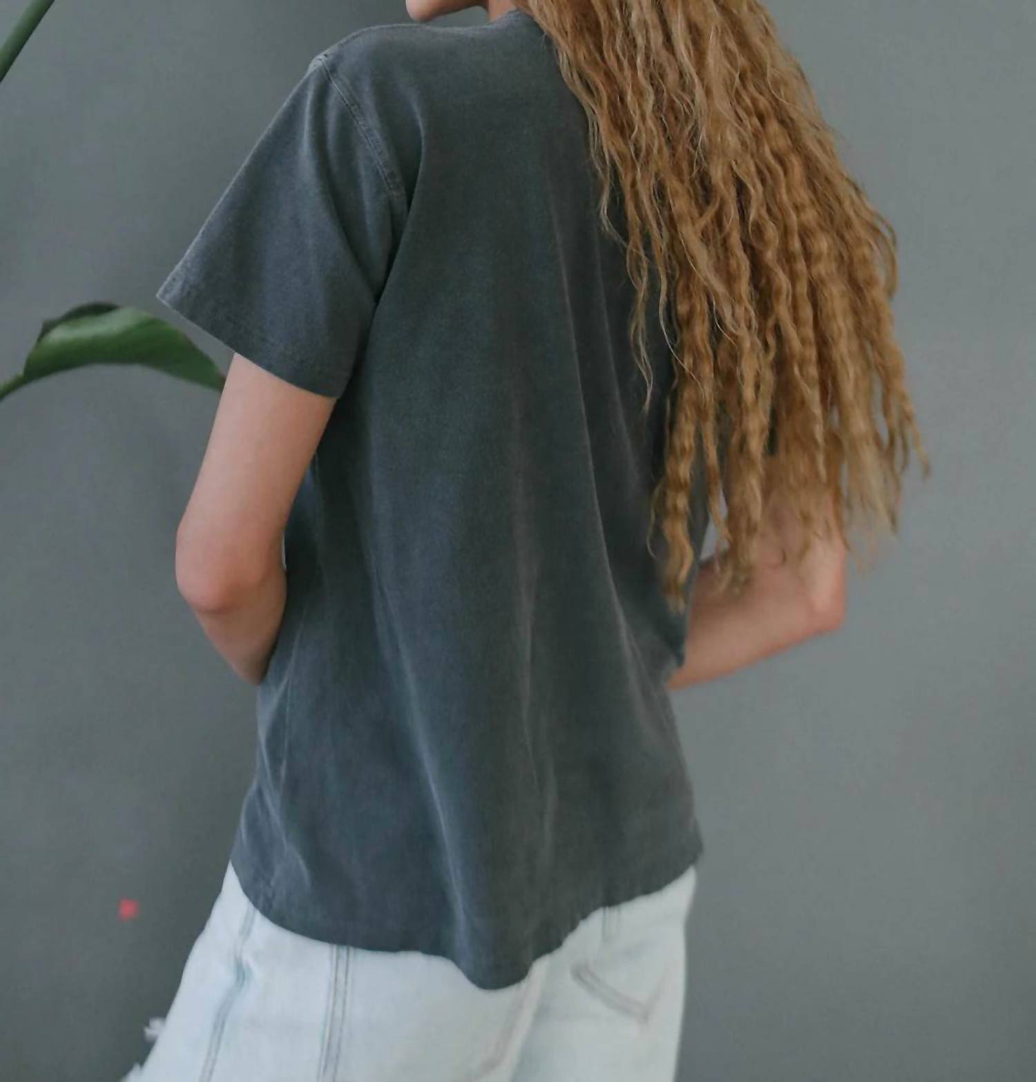 People of Leisure Alanis Morrisette Spiral Short Sleeve Tee in grey - women's t-shirt - detail view