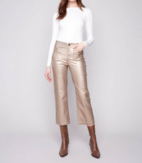 Charlie B - Women's Metallic Wax Crop Pant