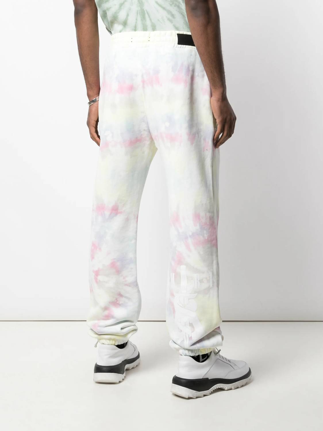 Amiri Drawstring Relaxed Fit Joggers in pastel tie dye - men's pants - detail view