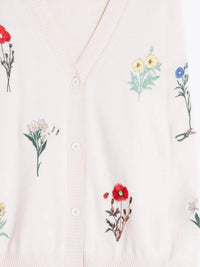 Vilagallo - Alina Raw Embroidered Flowers Cardigan