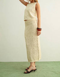 Deon - Texture Sweater Knit Skirt
