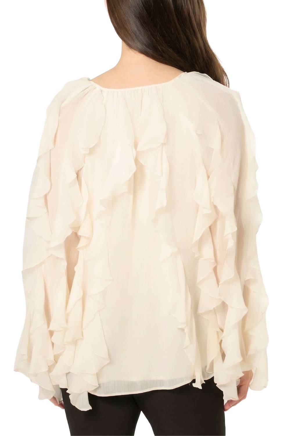 Area Stars Women's Flyn Ruffle Blouse in ivory - women's blouse - detail view