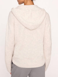 Brochu Walker Cashmere Seamless Hoodie in mist melange - women's top - alternate view