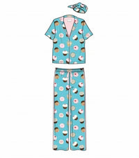 Pj Salvage - Sweet Life Cupcake Print 3-piece Pajama Set