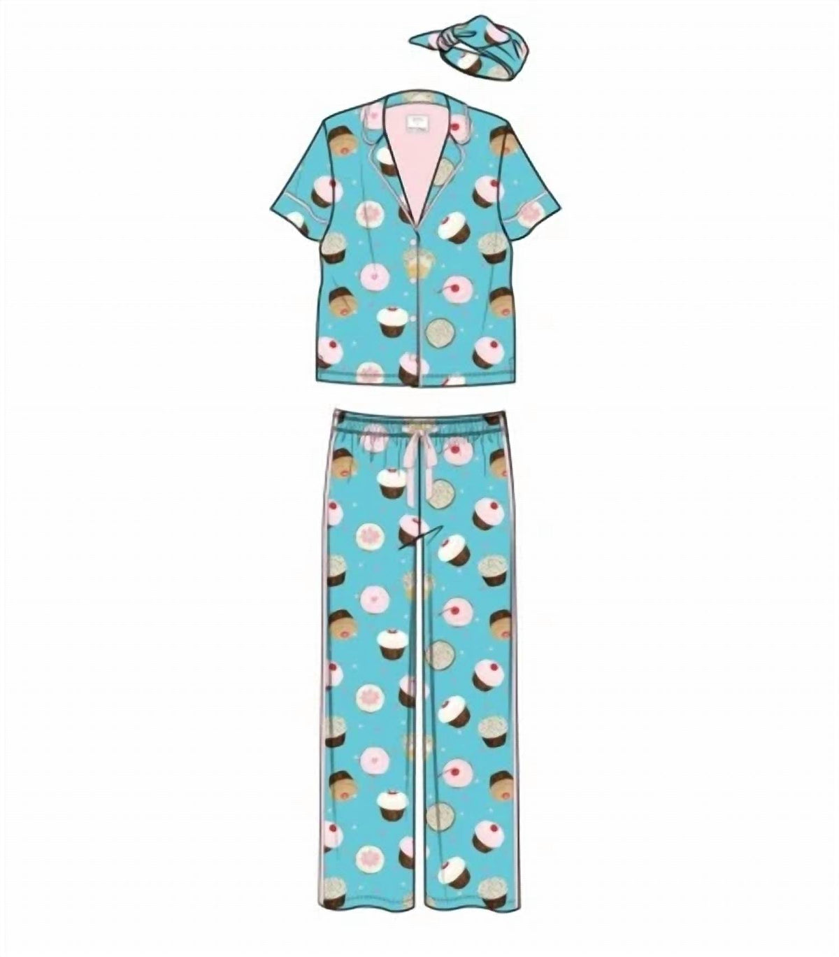 Pj Salvage - Sweet Life Cupcake Print 3-piece Pajama Set