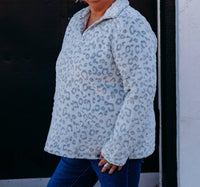 Multiples - Cheetah Pattern Plush Knit Top