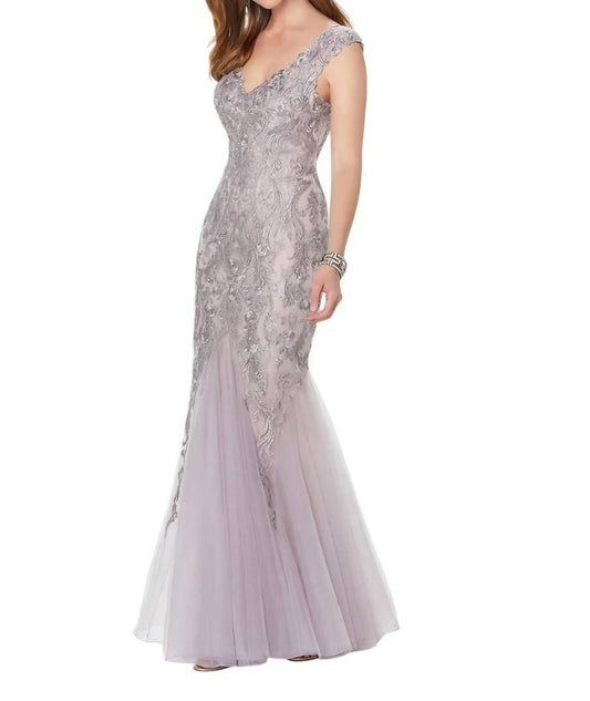 Montage By Mon Cheri - Lace And Tulle Gown