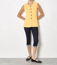 Apricot - Press Stud Sleeveless Top
