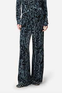 forte forte Moiree Print Velvet Pants in stone - women's pants