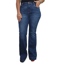 Judy Blue - Women's High Waist Wide Trouser Hem Flare Jean