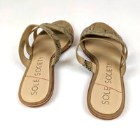 Sole Society - Women's 3 Strap Snake Slide Sandals
