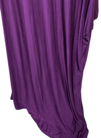 Carole Christian Women's One Shoulder Long Tee Dress in burgundy - women's dress - detail view