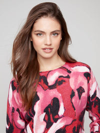 Charlie B - Reversible Printed Raglan Sleeve Sweater