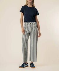 Kut From The Kloth - Gwen Stripe Twill High Rise Wide Straight Leg Pants