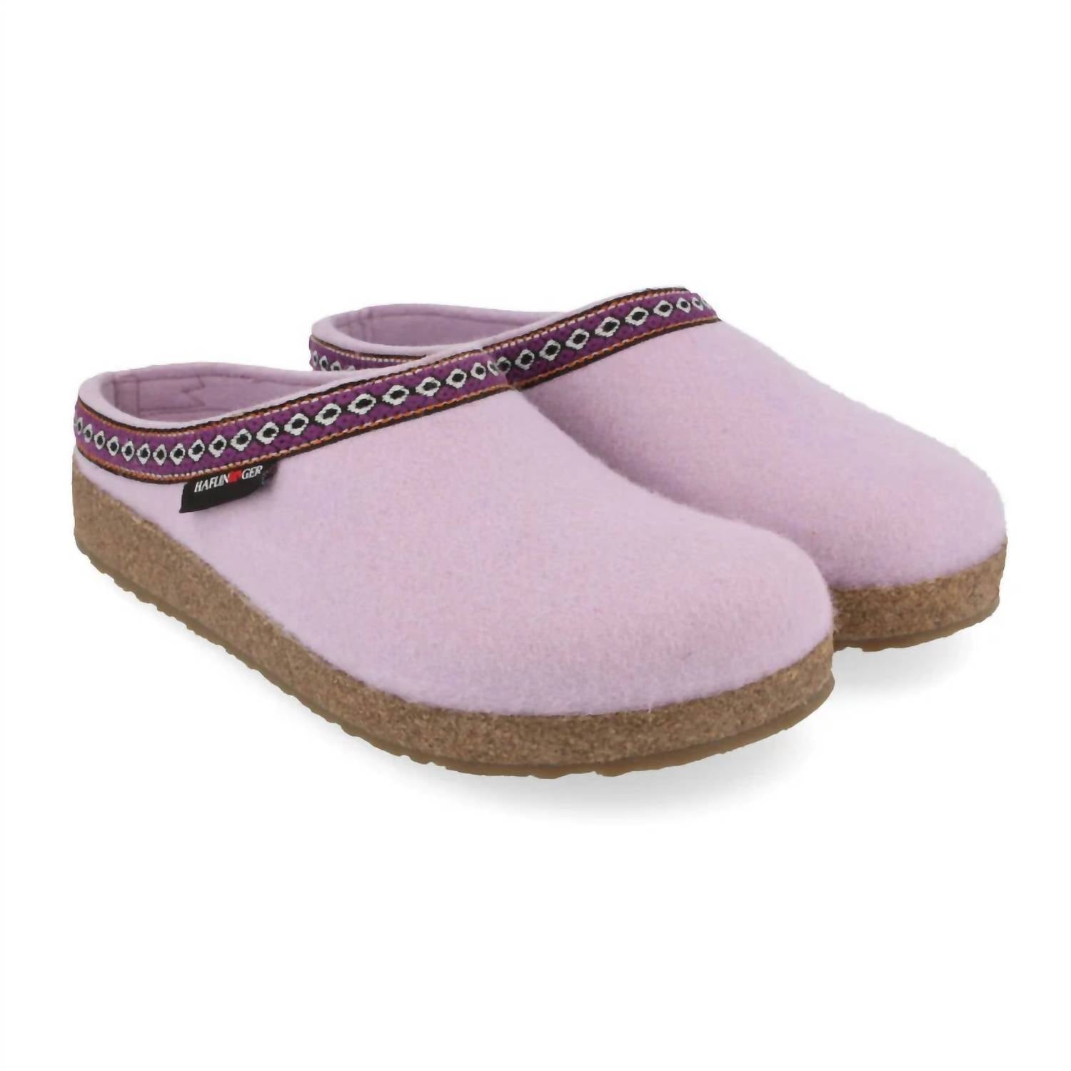 HAFLINGER Unisex Gz Wool Clogs in lilac - women's shoe
