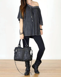 Tough Luv - Boho Victorian Acid Washed Tunic Top