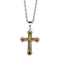 Twister Cowboy Hats Men's Cross Necklace in silver gold - men's jewelry