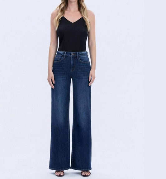 Vervet By Flying Monkey - Harmonious Light High Rise Full Length Wide Leg Jeans