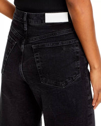 RE/DONE High Rise Wide Leg Crop Jean in black vein - women's jeans - view 5