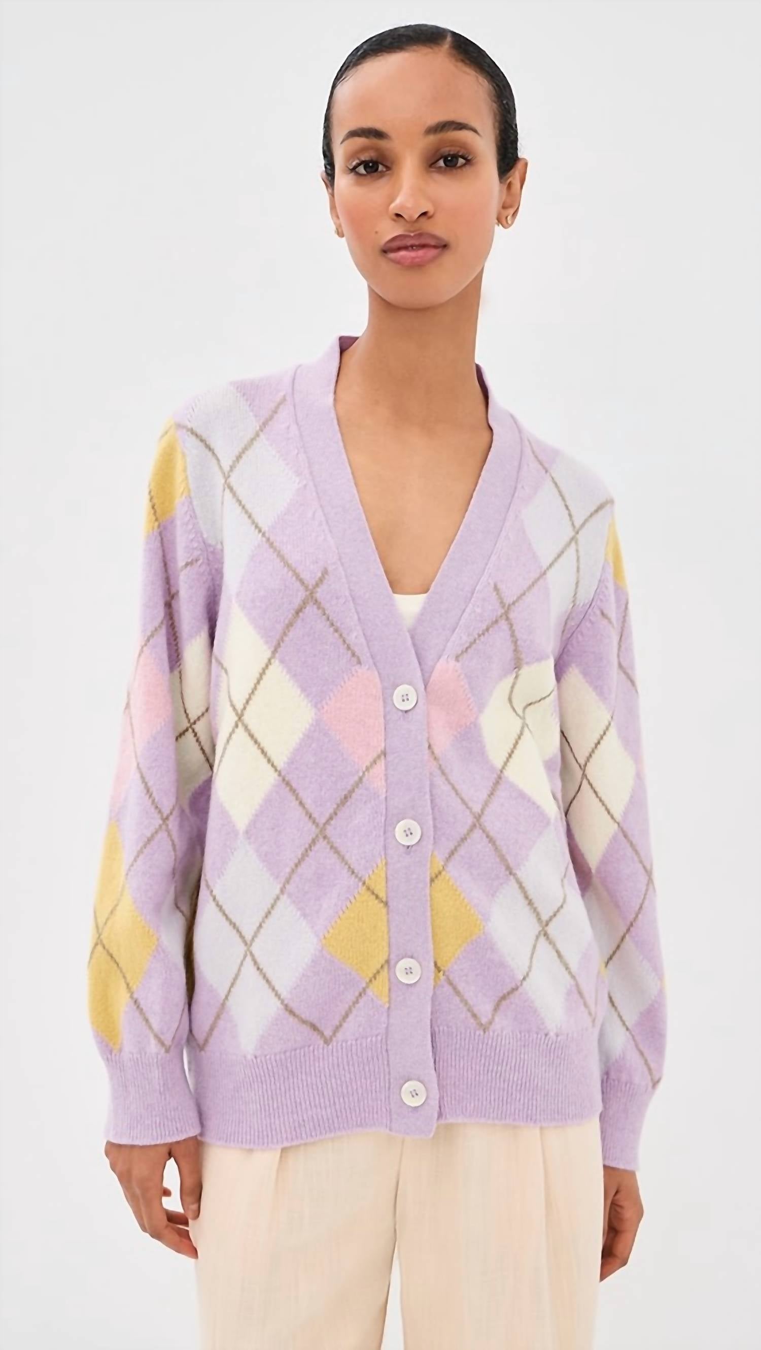 &Daughter - Argyle Grand Dad Cardigan