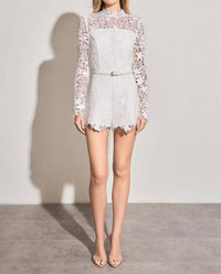 2.7 August Apparel - Endless Rose High Neck Lace Romper