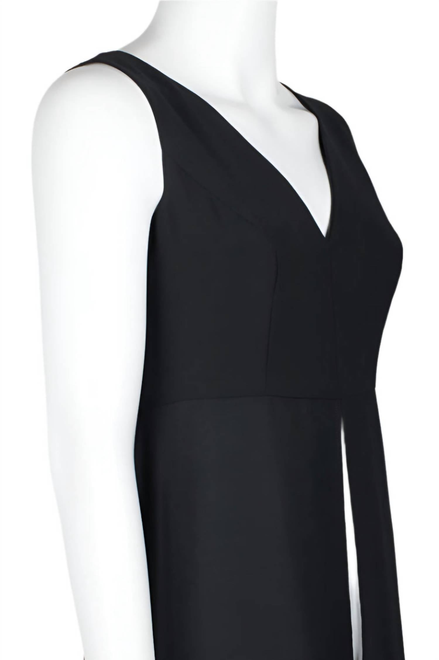 Adrianna Papell - Women's V-neck Sleeveless Jumpsuit With Skirt Overlay