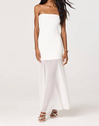 Astr - Lizet Strapless Sheer Overlay Maxi Dress