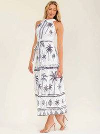 Little Secret Of Mine - Sleeveless Halter Neck Maxi Dress