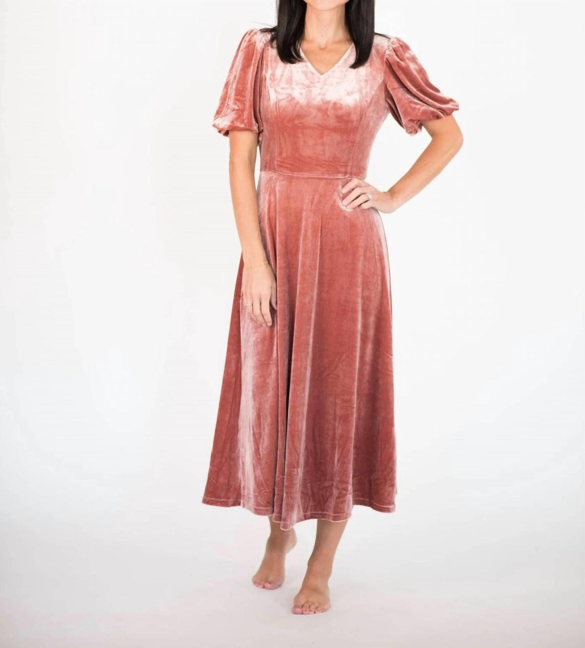 Tea N Rose - Brinklie Velvet Dress