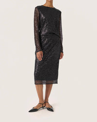Soaked In Luxury - Sladea Sequins Straight Fit Midi Skirt
