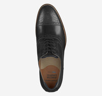 JOHNSTON & MURPHY Men's Conard 2.0 Cap Toe Oxfords in black full grain - men's shoe - detail view