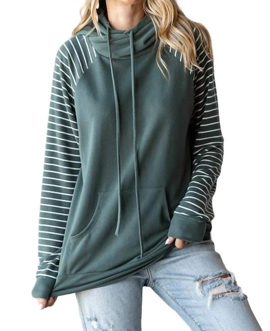 7Th Ray - Striped Drawstring Hoodie