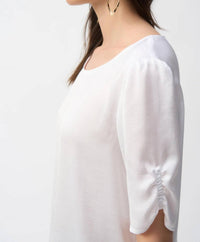 Joseph Ribkoff - Shirred Puff Sleeve Satin Top
