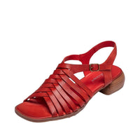 Antelope Women's Leni Open Toe Woven Leather Sandals in red - women's sandal