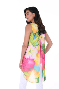 Frank Lyman - High-low Sleeveless Tunic Top